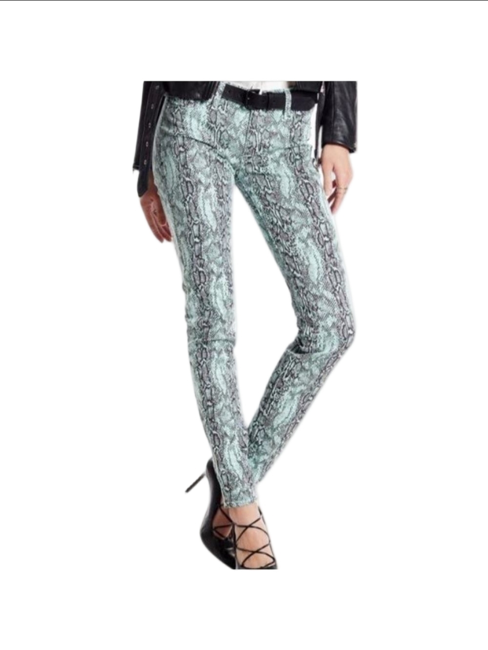 Hudson JEANS Nico mid rise super skinny snakeskin jeans size 24